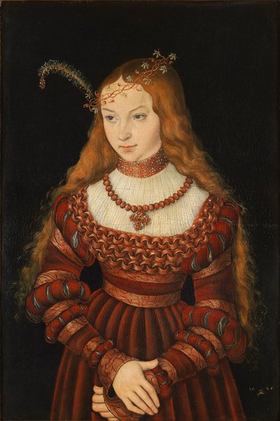 Verlovingsportret van Sybille van Kleef door Lucas the Elder Cranach