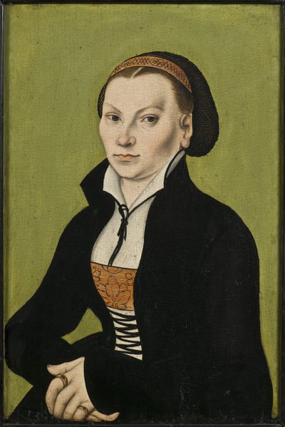 Portret van Katharina Luther, geboren Katharina von Bora door Lucas the Elder Cranach