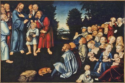 De wonderbaarlijke broodvermenigvuldiging door Lucas the Elder Cranach