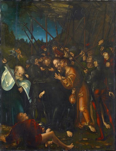 De arrestatie van Christus door Lucas the Elder Cranach