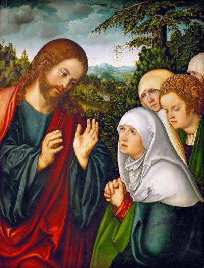 Het afscheid van Christus van de heilige vrouwen door Lucas the Elder Cranach