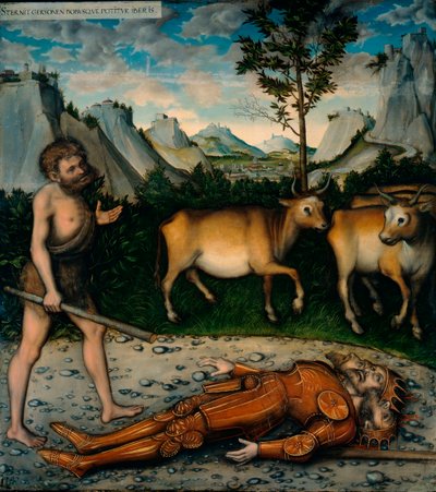 De werken van Hercules: Hercules en het vee van Geryon door Lucas the Elder Cranach
