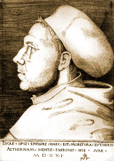 Maarten Luther als monnik door Lucas the Elder Cranach