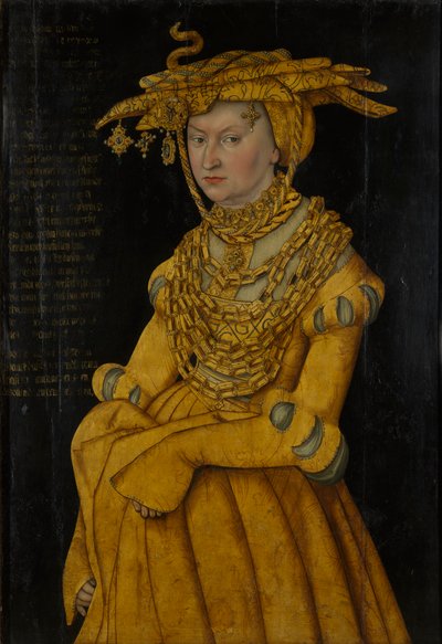 Portret van Catherine van Mecklenburg, Hertogin-Gemalin van Saksen (1487-1561) door Lucas the Elder Cranach