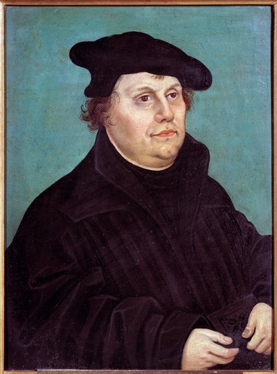 Portret van Martin Luther, Duitse religieuze hervormer door Lucas the Elder Cranach