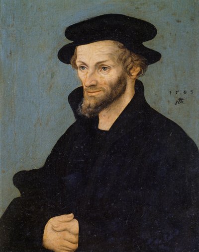 Portret van Philip Melanchthon of Philipp Schwarzerd door Lucas the Elder Cranach