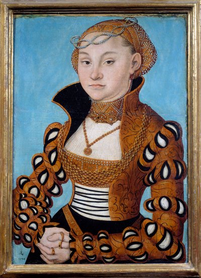 Portret van een adellijke Saksische dame door Lucas the Elder Cranach