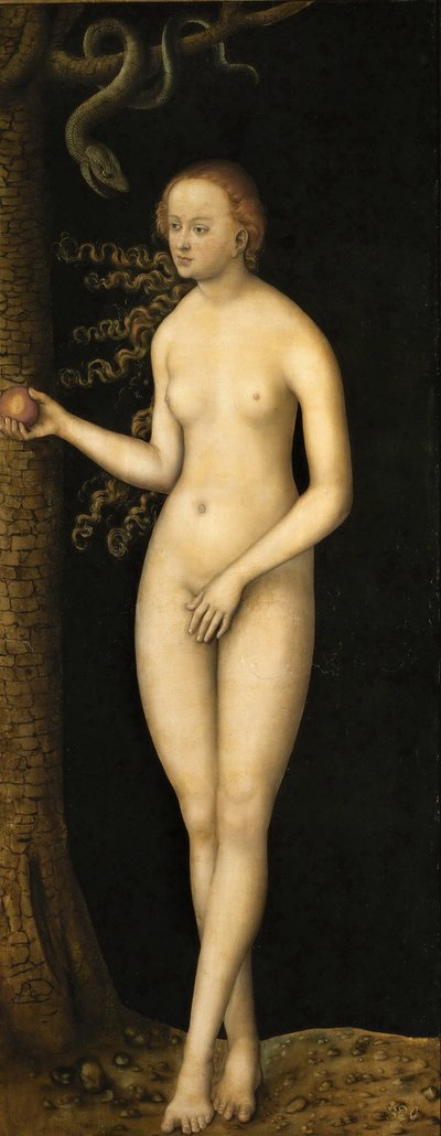 Renaissance: De Val van de Mens: Eva door Cranach, Lucas, de Oudere (1472-1553), ca 1510-1520. Olie op hout door Lucas the Elder Cranach