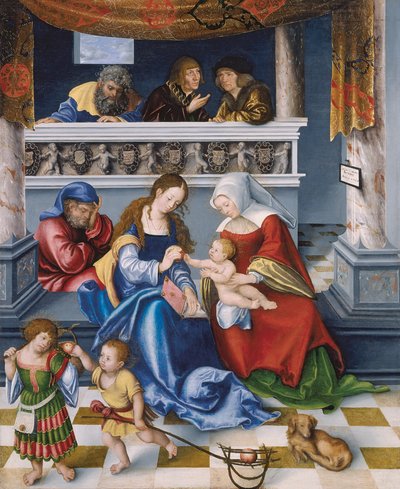 De Heilige Verwantschap (zogenaamde Torgau Altaarstuk) centraal paneel door Lucas the Elder Cranach