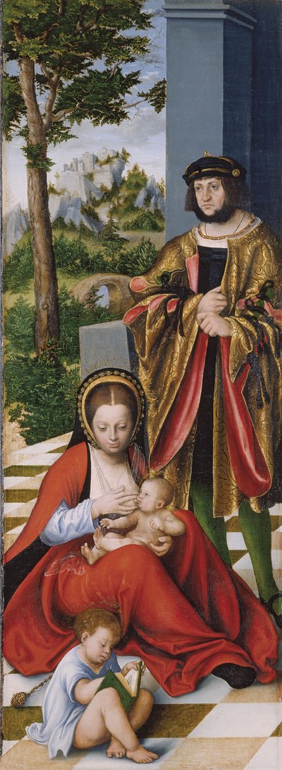 De Heilige Verwantschap (zogenaamde Torgau Altaarstuk) linker paneel door Lucas the Elder Cranach