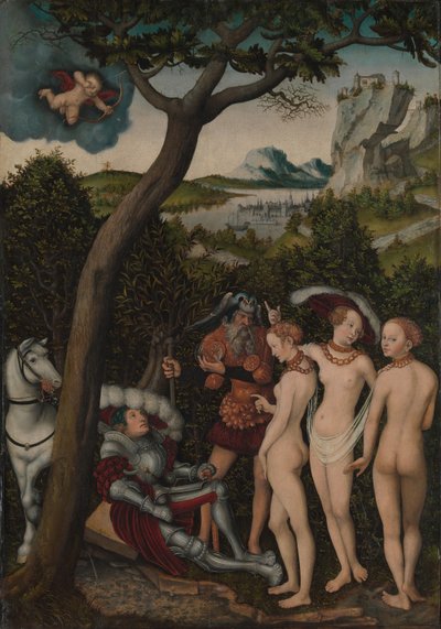 Het oordeel van Paris, c.1528 door Lucas the Elder Cranach