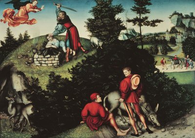 Het Offer van Isaac door Lucas the Elder Cranach