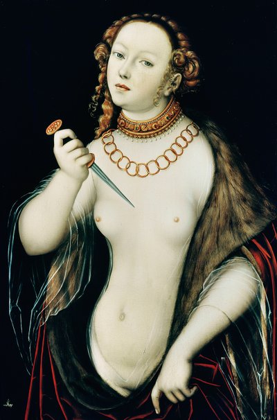 De zelfmoord van Lucretia door Lucas the Elder Cranach