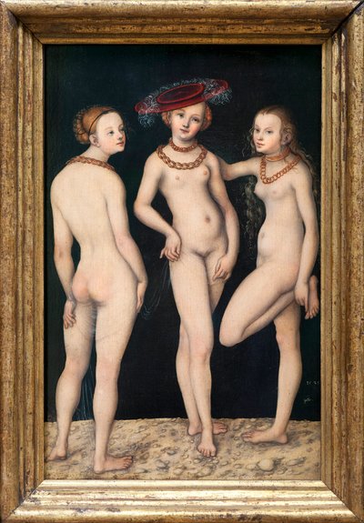 De drie Gratiën door Lucas the Elder Cranach