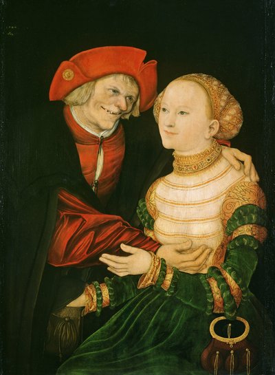 Het ongelijke paar door Lucas the Elder Cranach