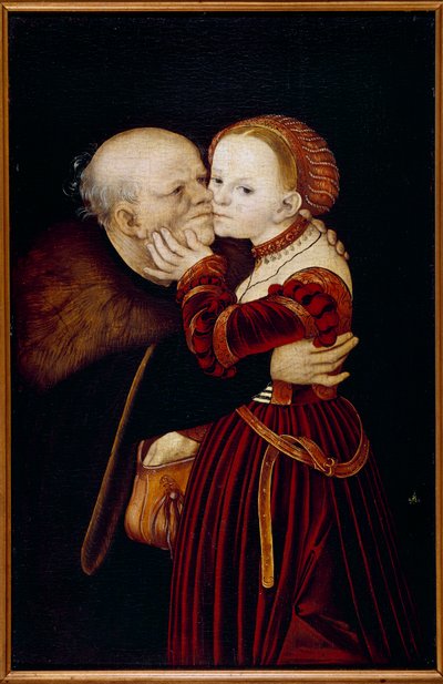De oude dwaas door Lucas the Elder Cranach