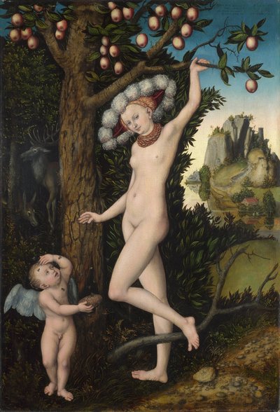 Venus en Cupido, c.1525 door Lucas the Elder Cranach