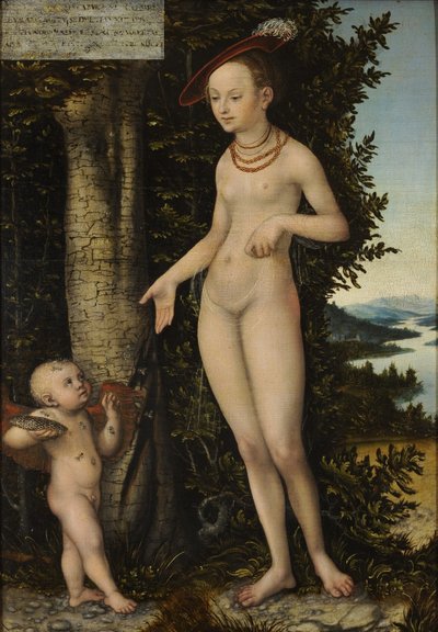 Venus met Cupido de Honingdief door Lucas the Elder Cranach
