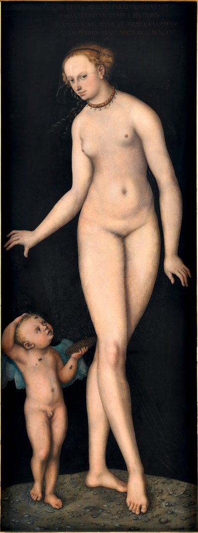 Venus met Cupido de Honingdief, door Cranach, Lucas, de Oudere (1472-1553). Olie op hout, na 1537. Afmetingen: 175,4x66,3 cm. Germanisches Nationalmuseum, Neurenberg door Lucas the Elder Cranach
