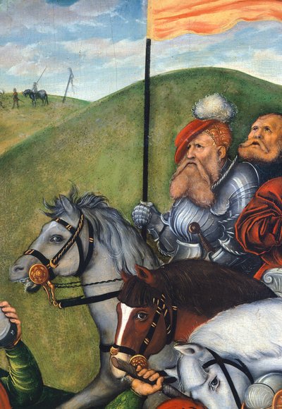 Weg naar Calvarie (detail) door Lucas the Elder Cranach