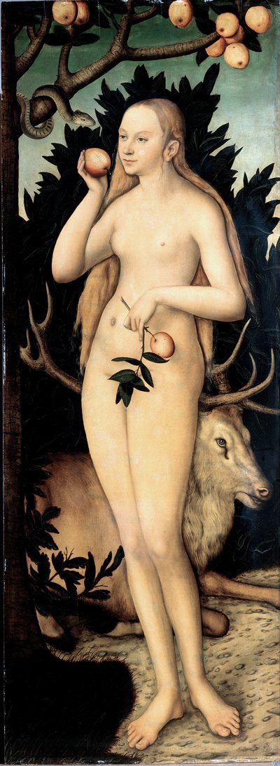 Eva door Lucas the Younger Cranach