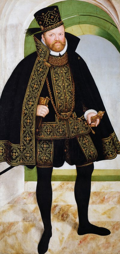 Portret van Augustus I van Saksen door Lucas the Younger Cranach