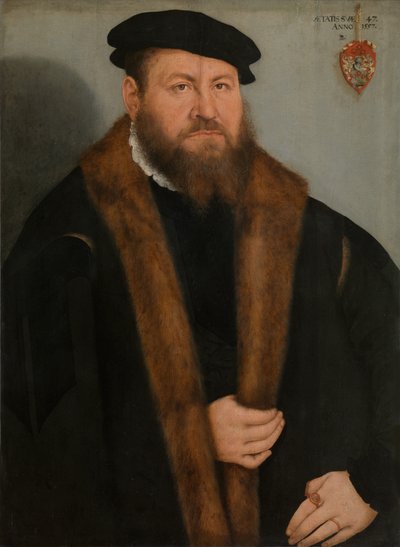 Portret van een man door Lucas the Younger Cranach