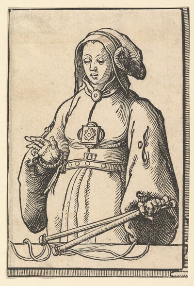 Agrippine Sibyl, uit de serie van Sibyllen door Lucas van Leyden