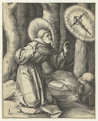 De stigmatisatie van de heilige Franciscus door Lucas van Leyden