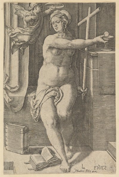 Geloof, uit de serie De Zeven Deugden door Lucas van Leyden
