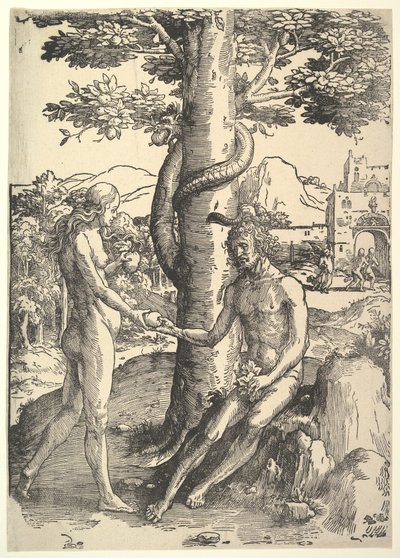 De Val van de Mens, Adam en Eva, ca. 1514 door Lucas van Leyden