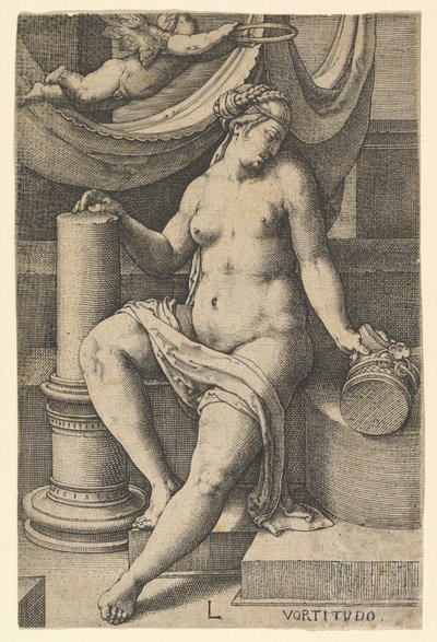 Moed, uit de serie De Zeven Deugden door Lucas van Leyden