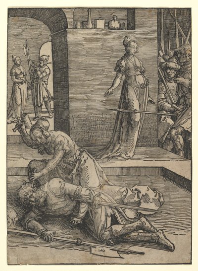 Jael doodt Sisera, zonder sierlijst door Lucas van Leyden
