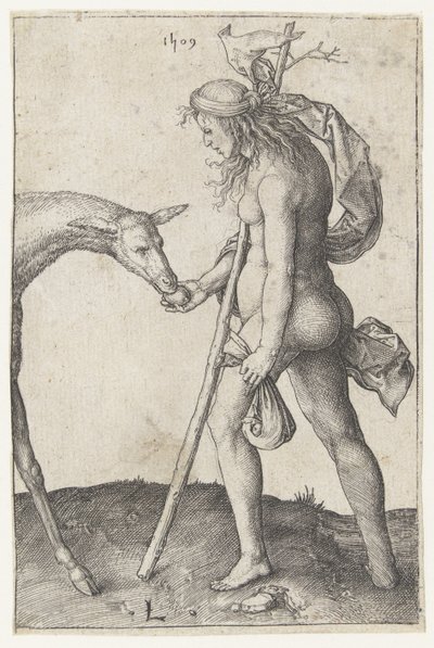 Jonge vrouw met hinde door Lucas van Leyden
