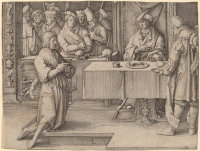 Jozef interpreteert de dromen van de farao door Lucas van Leyden