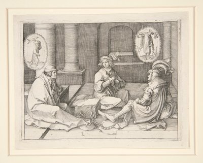 Jozef die de Dromen in de Gevangenis Uitlegt (Gen. 40:5-19) door Lucas van Leyden