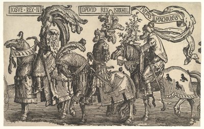 Jozua, David en Judas Maccabeüs, uit De Negen Helden door Lucas van Leyden