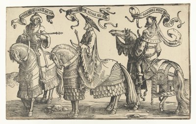 Koningen Achaz, Hizkia en Manasse door Lucas van Leyden