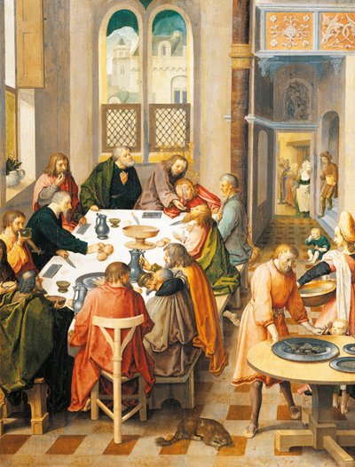Het laatste avondmaal, door Lucas van Leyden (circa 1494-1533) door Lucas van Leyden