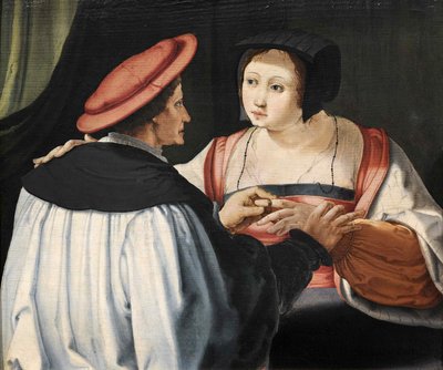Les Fiancés, ca. 1525 door Lucas van Leyden
