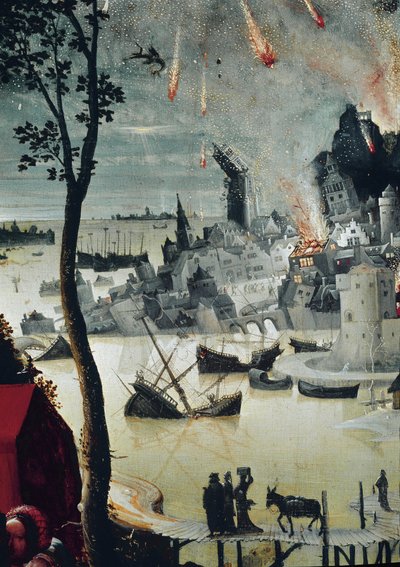 Lot en zijn dochters (detail) door Lucas van Leyden