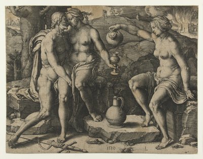 Lot en zijn dochters door Lucas van Leyden