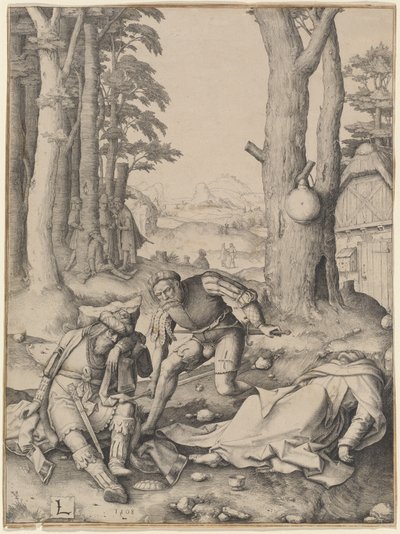 Mahomet en de Monnik Sergius door Lucas van Leyden