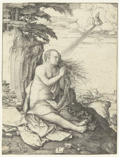 Maria Magdalena in de woestijn door Lucas van Leyden