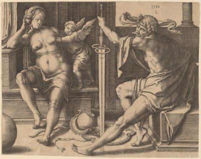 Mars, Venus en Cupido door Lucas van Leyden