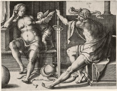 Mars, Venus en Cupido door Lucas van Leyden