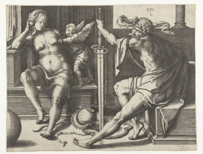 Mars, Venus en Cupido door Lucas van Leyden