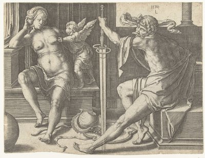 Mars, Venus en Cupido door Lucas van Leyden