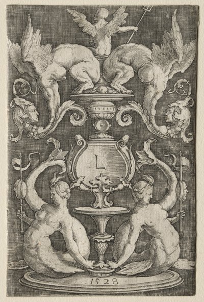 Paneel van Ornament, 1528 door Lucas van Leyden