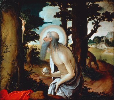 Boetvaardige Sint Hiëronymus door Lucas van Leyden